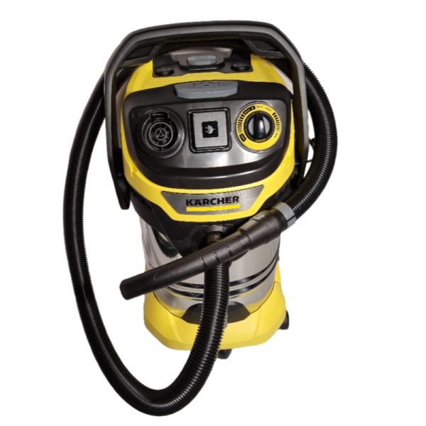 Photo d'un aspirateur noire et jaune professionnel